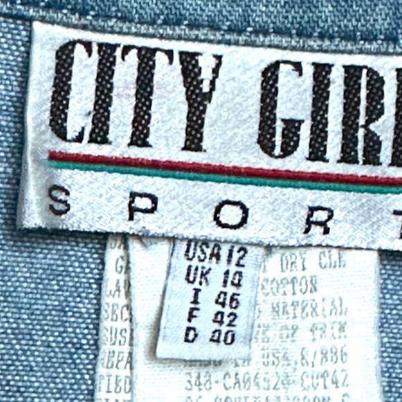 VTG City Girl Sport Jacket SIZE 12 STUDDED PATCHWORK DENIUM WESTERN CROPPED USA - Picture 7 of 9